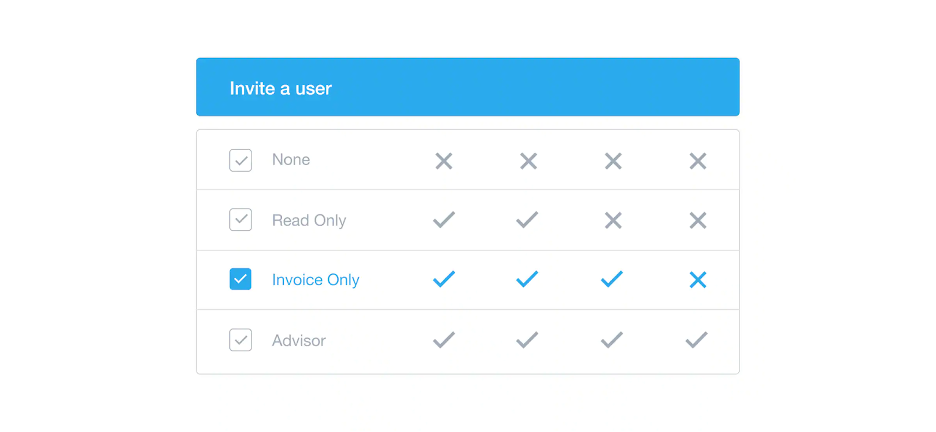 Xero invite a user